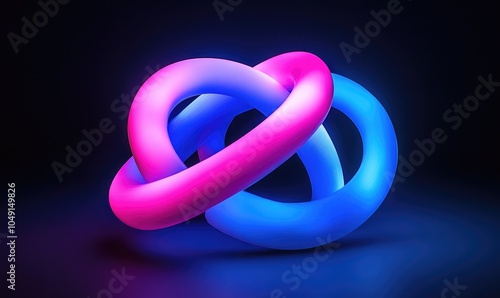 A pair of pink and blue spheres are lit up and appear to be connected