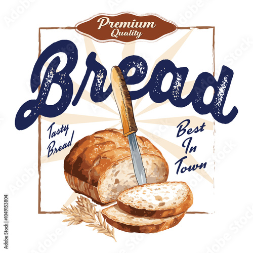 Breakfast time vector design, bread tee design, Morning time artwork, Fresh start your day. Morning-time artwork for apparel, sticker, batch, background, poster and others. Bread Breakfast club