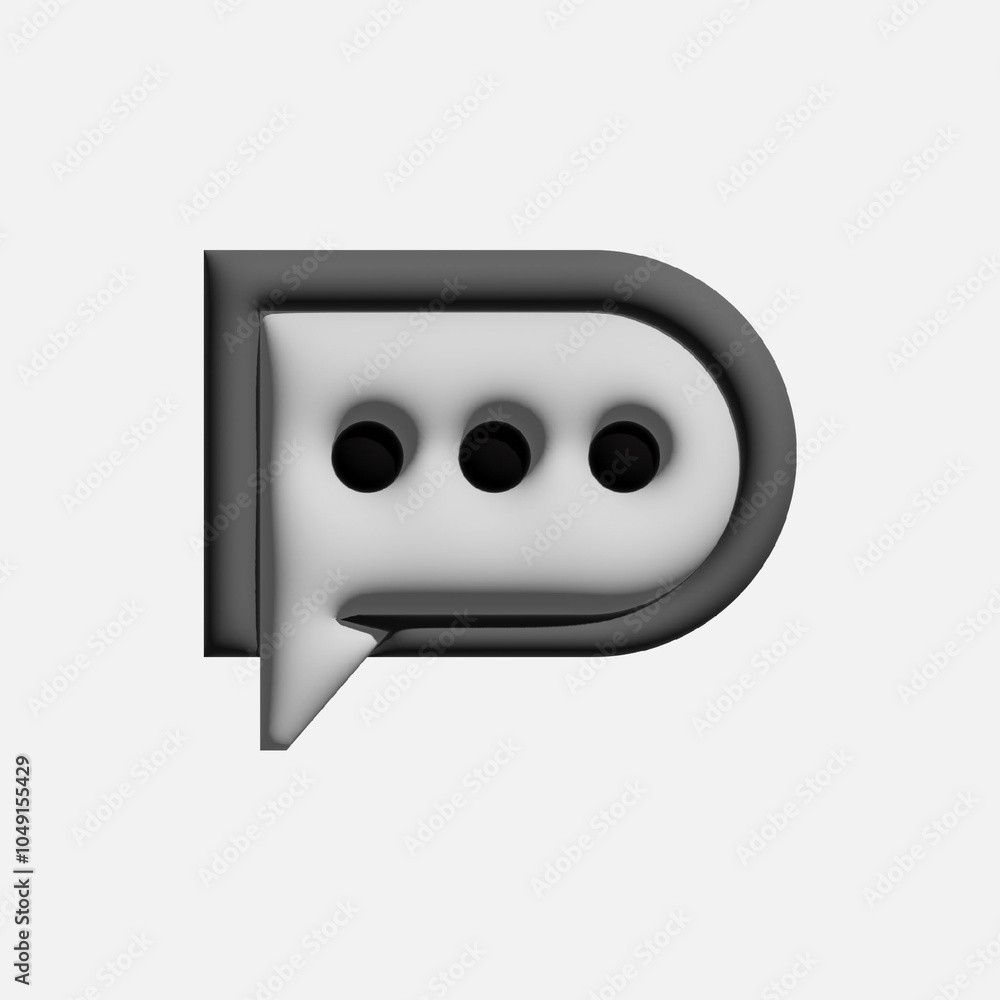 3D logo Initial D and message icon. Chat message logo concept. Modern logo design for business and consulting company 3D logo Initial D and message icon. Chat message logo concept. Modern logo design for business and consulting company