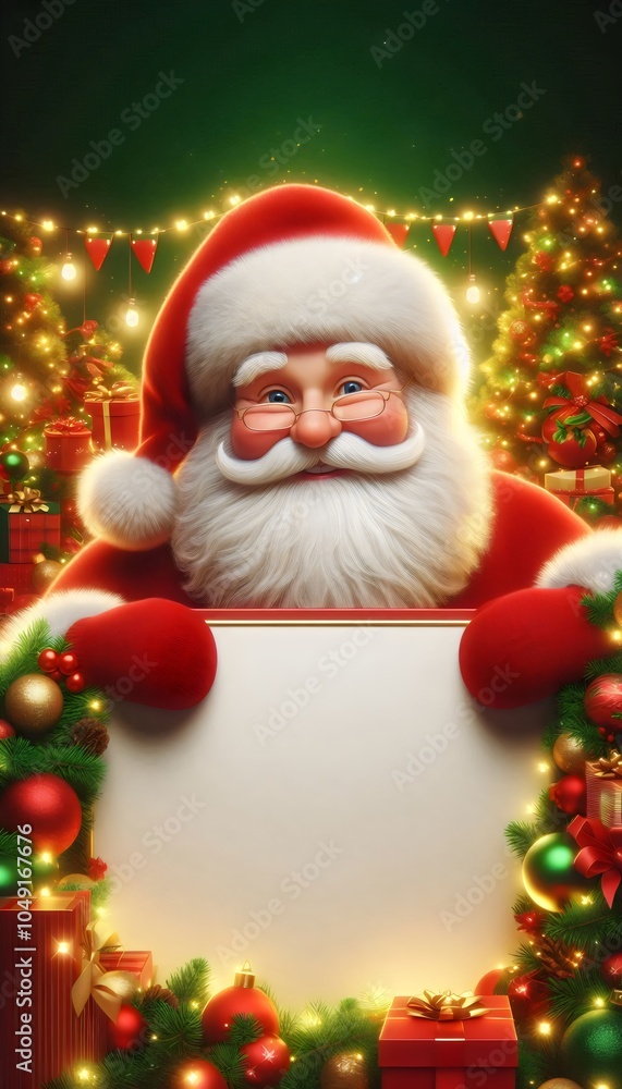 Blank sign Santa Claus Blank sign Santa Claus