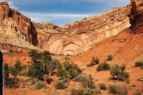 Beginnings of an Arch in the Waterpocket Fold, Capitol Reef National Park in Utah. photo