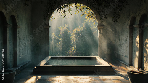 Ancient Rustic Bath House in Nature Setting