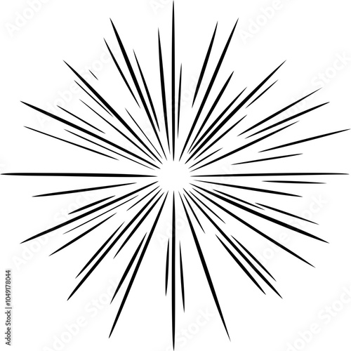 Outer space.  Supernova. Vector outline icon.
