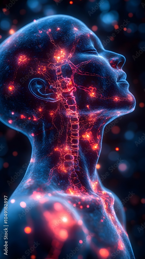 Abstract Representation of Human Anatomy and Energy Flow Abstract Representation of Human Anatomy and Energy Flow