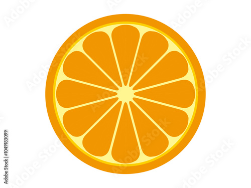 シンプルな輪切りのオレンジのイラスト素材2