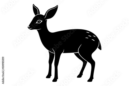 Cute dik dik looking her mother vector art illustration
