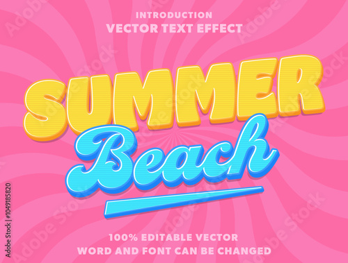 Editable Text Effect Summer Beach Holiday