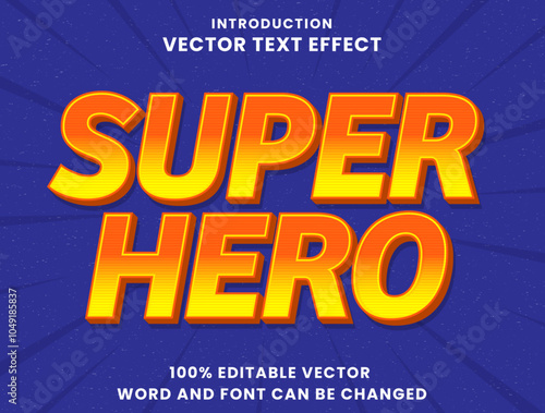editable text effect super hero movie action title