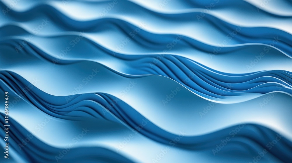 Obraz premium Abstract Blue Wavy Pattern