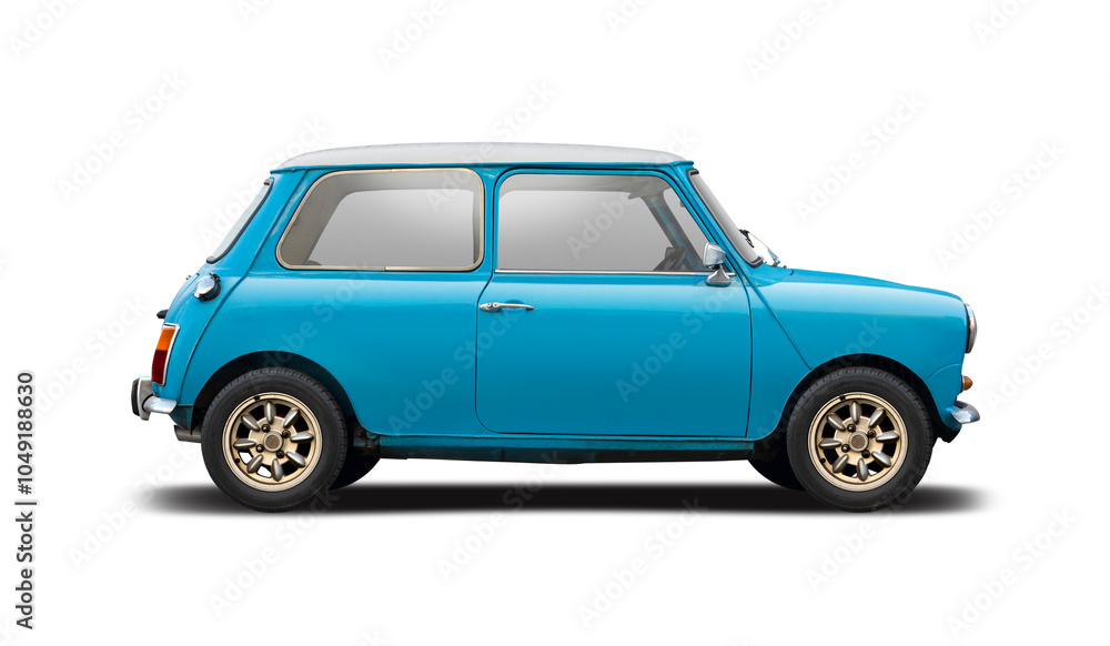 Obraz premium Classic British Μini car isolated on white background 