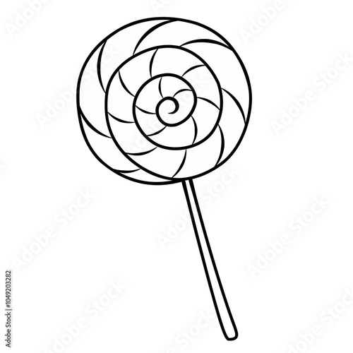 Line art lollipop isolated on white