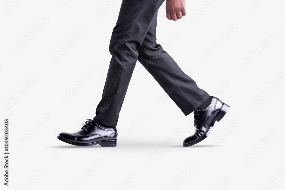 Confident Black Businessman Walking with Clipping Path on White Background - Full Body Photo Confident Black Businessman Walking with Clipping Path on White Background - Full Body Photo