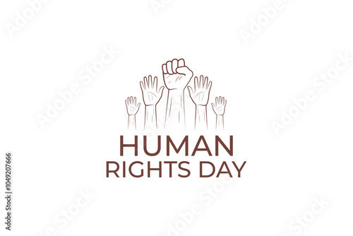 Human Rights Day line art illustration