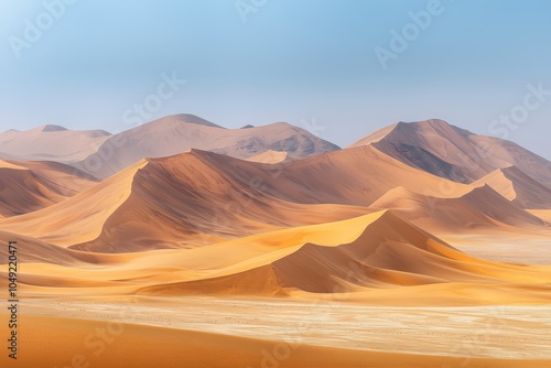 Golden Sand Dunes with Intricate Patterns and Textures