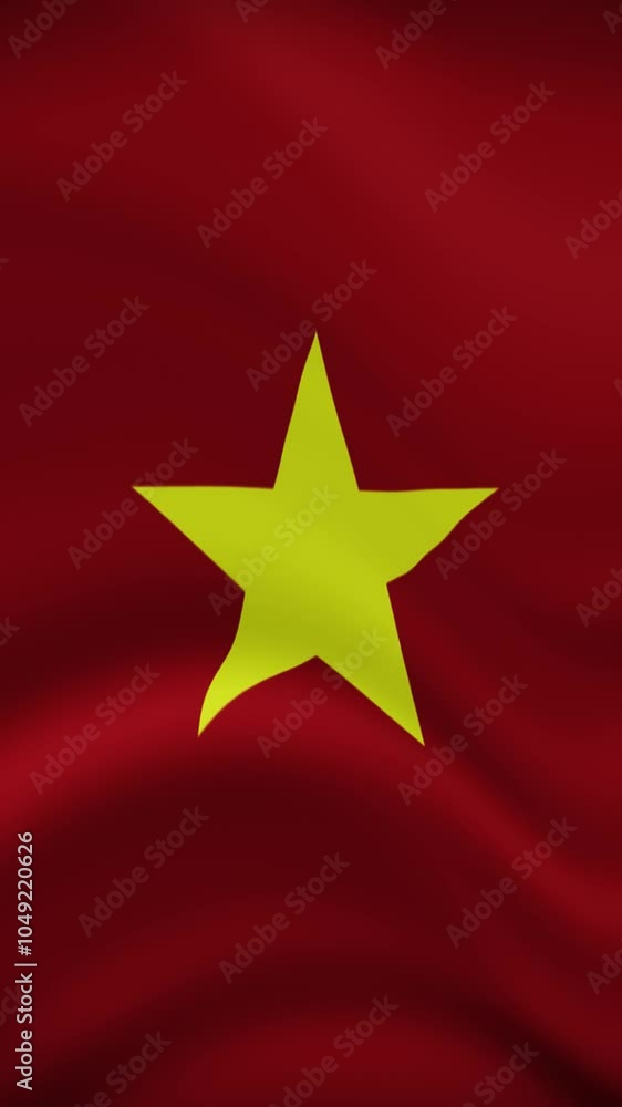 Vietnam Waving Flag in Vertical Orientation. Realistic Flag Animation. Seamless Loop Background. Vietnam Waving Flag in Vertical Orientation. Realistic Flag Animation. Seamless Loop Background.