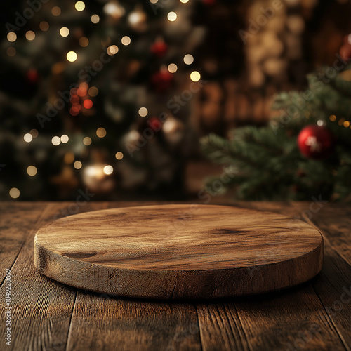 christmas tree on wooden table