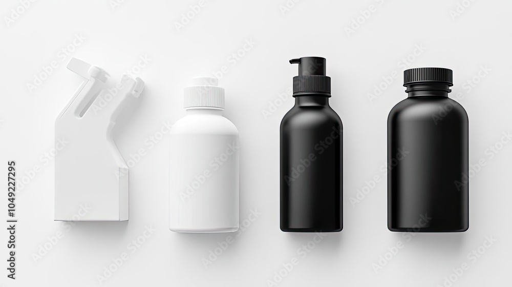Mockups of Unbranded Supplement Pill Bottles on a Clean Surface Generative AI Mockups of Unbranded Supplement Pill Bottles on a Clean Surface Generative AI
