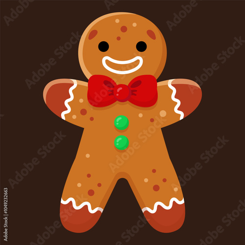 Gingerbread man. Christmas vector illustration