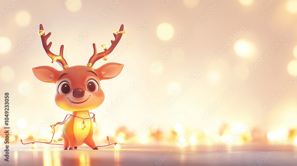 Adorable Christmas Characters with Festive Lights Adorable Christmas Characters with Festive Lights