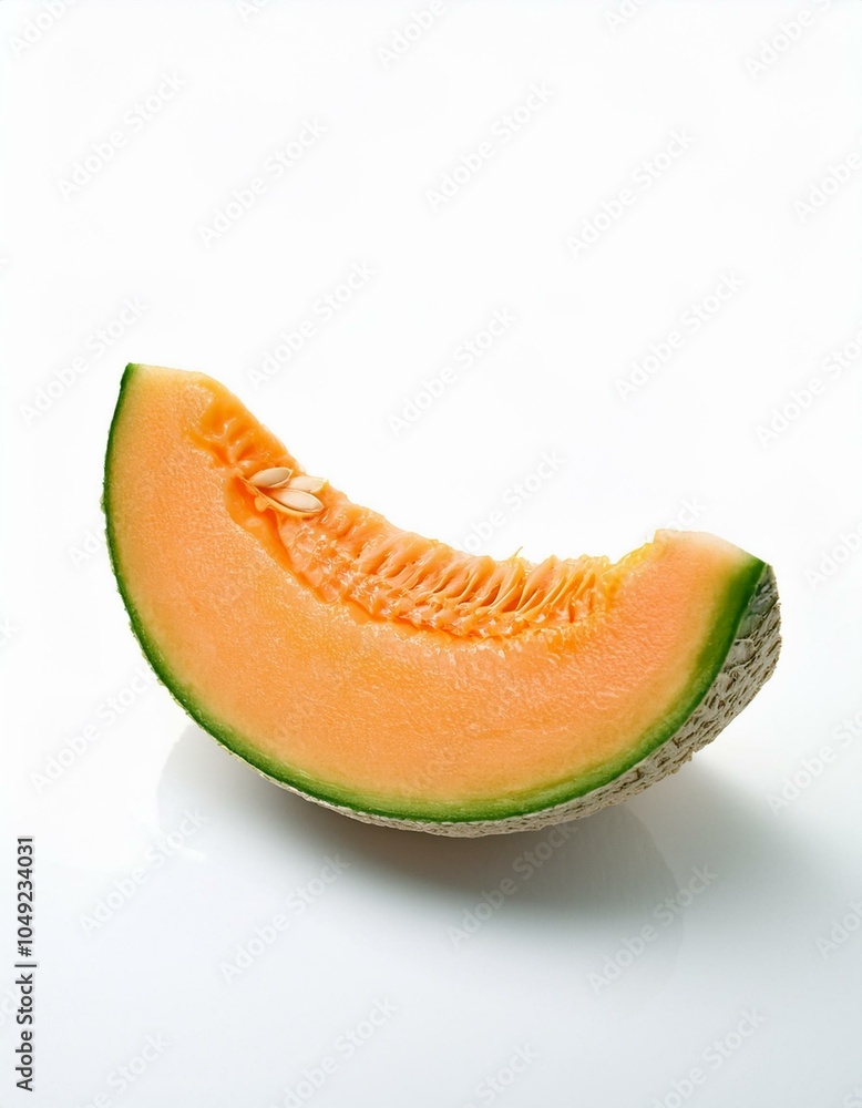 Freshly cut cantaloupe slice Freshly cut cantaloupe slice
