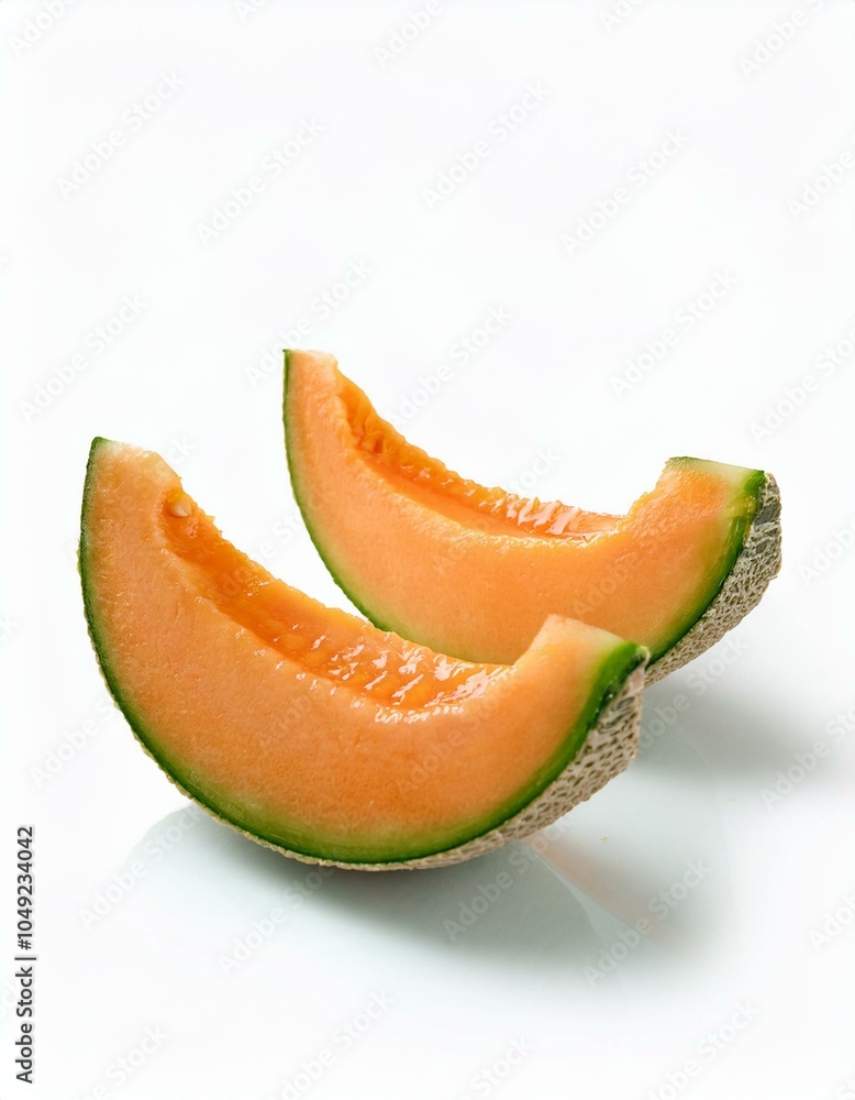 Two slices of cantaloupe Two slices of cantaloupe