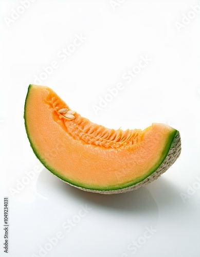 Freshly cut cantaloupe slice