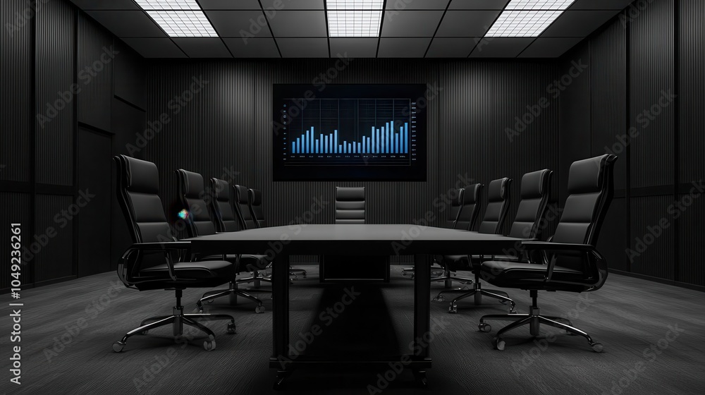 Modern conference room with data visualization a sleek and professional ...