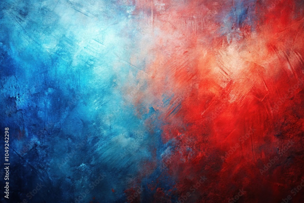 Obraz premium Abstract art background painting with red and blue silhouettes