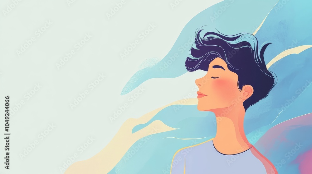 Young woman enjoying fresh air with eyes closed Young woman enjoying fresh air with eyes closed