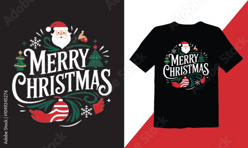 Festive Santa Merry Christmas Tee