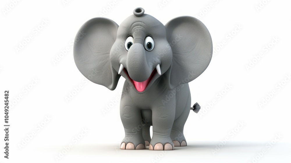 A Cartoon Elephant With Big Ears and a Big Smile A Cartoon Elephant With Big Ears and a Big Smile
