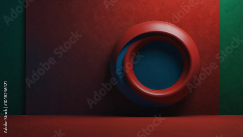 Solid bold color background. Red, blue and green. Product placement or text message concept. Copy space. Minimal abstract wallpaper.