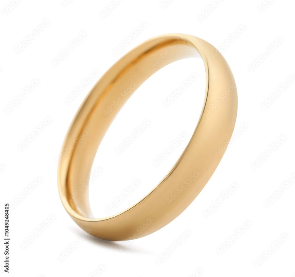 Beautiful golden wedding ring isolated on white Beautiful golden wedding ring isolated on white