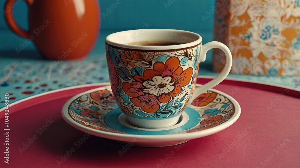 Fototapeta premium Cup of coffee. Retro style.