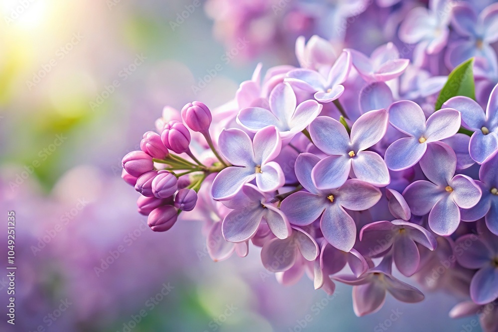 A delicate lilac bloom unfolding its petals in a gentle breeze, elegance, delicate, botanical A delicate lilac bloom unfolding its petals in a gentle breeze, elegance, delicate, botanical