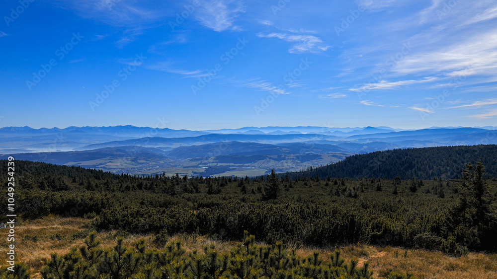 The trail to the Pilsko mountain from the Glinne pass. The season of autumn, called the The trail to the Pilsko mountain from the Glinne pass. The season of autumn, called the