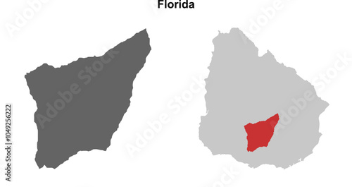 Florida department blank outline map set photo