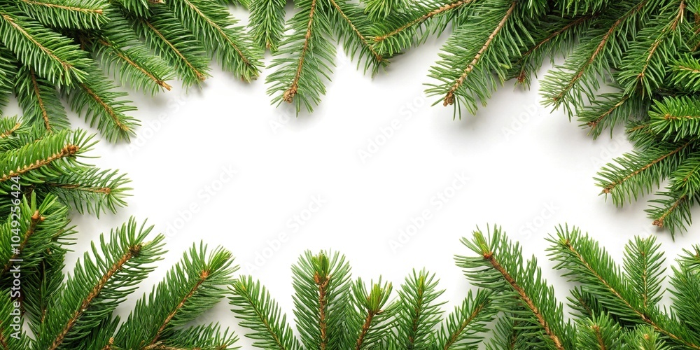 Close-Up of Christmas tree branches on white background Close-Up of Christmas tree branches on white background