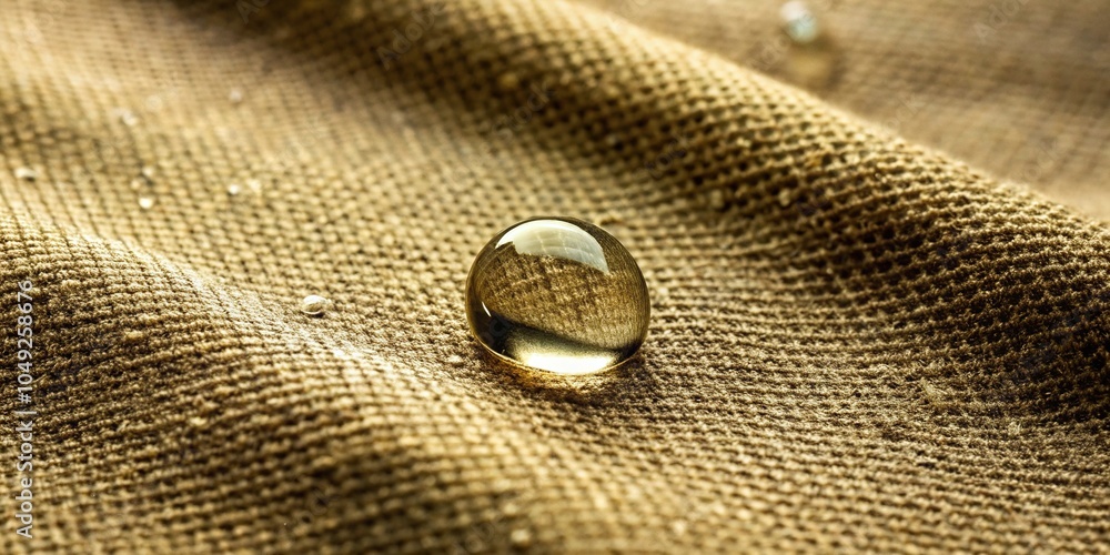 A worn khaki fabric with a dripping water droplet falling from it, fabric pattern, natural fibers, earthy tone, khaki fabric A worn khaki fabric with a dripping water droplet falling from it, fabric pattern, natural fibers, earthy tone, khaki fabric
