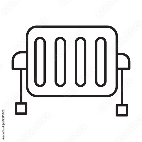 Heat radiator line icon. Winter convector sign. Domestic heater symbol.