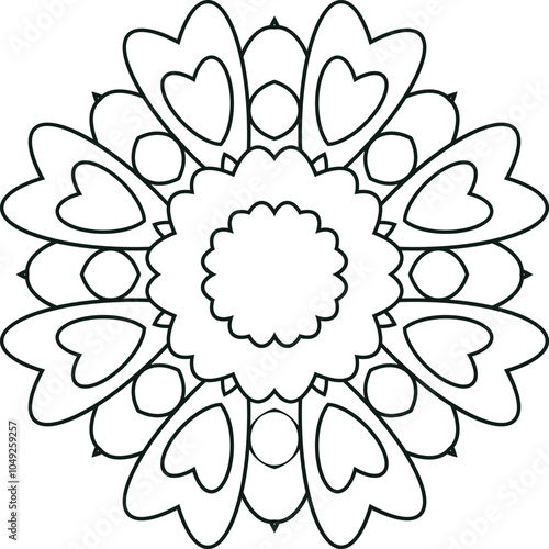 Mandala Pattern Sheets Circular Pattern in Form of Mandala With Flower for Henna, Mehndi, Tattoo, Decoration Decorative Ornament in Ethnic Oriental Style.