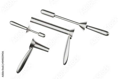 Surgical Stainless Steel Medical Instruments Proctoscope for Examine The Insides Of Anus And Rectum. 3d Rendering photo