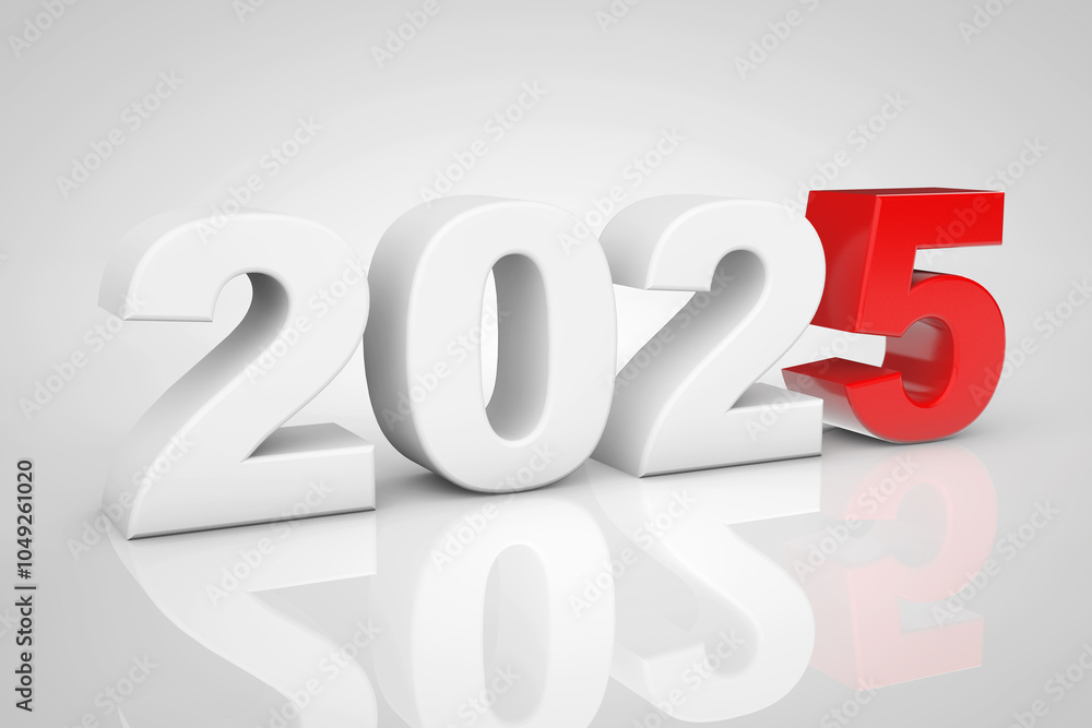 New Year 2025 3d Sign. 3d Rendering New Year 2025 3d Sign. 3d Rendering