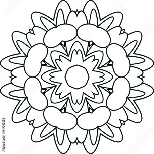 Small Flower Mandala Art Circular Pattern in the Form of a Mandala Decorative Ornament in Ethnic Oriental Style.