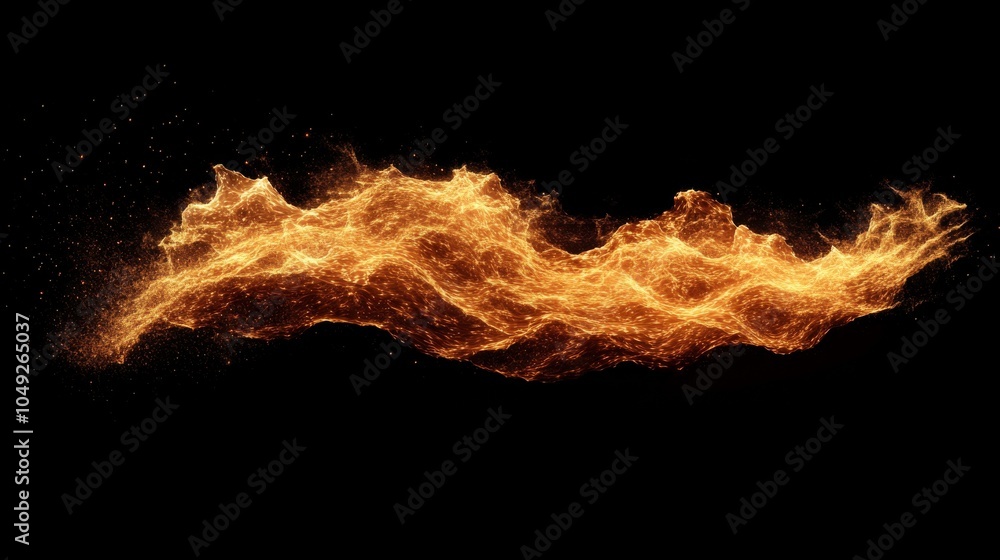 Abstract background of golden particles flowing and forming a wave Abstract background of golden particles flowing and forming a wave