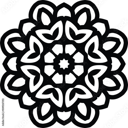 Flower Mandala Meaning Circular Pattern in Form of Mandala With Flower for Henna, Mehndi, Tattoo, Decoration Decorative Ornament in Ethnic Oriental Style.