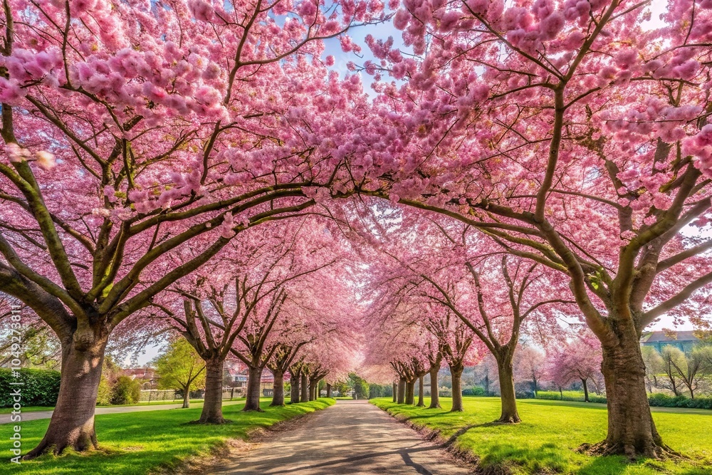 Idyllic cherry blossom tree in bloom in London, England, UK Idyllic cherry blossom tree in bloom in London, England, UK