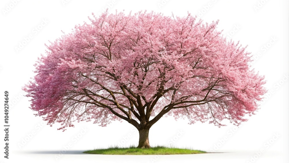 Obraz premium isolated backlit cherry tree on white background