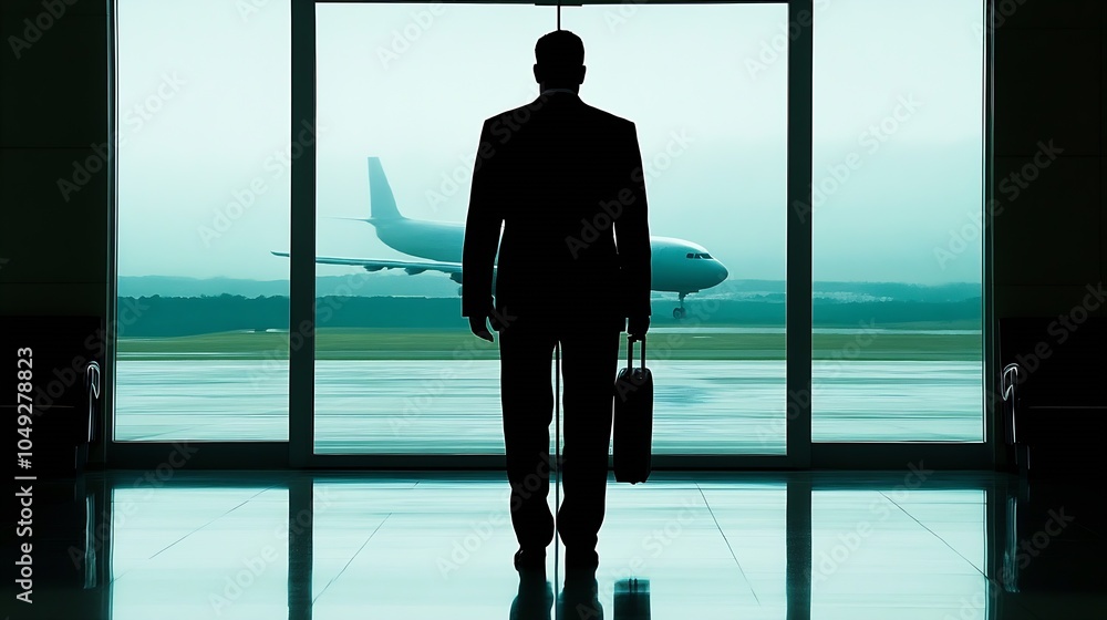 silhouette of a person in the airport silhouette of a person in the airport