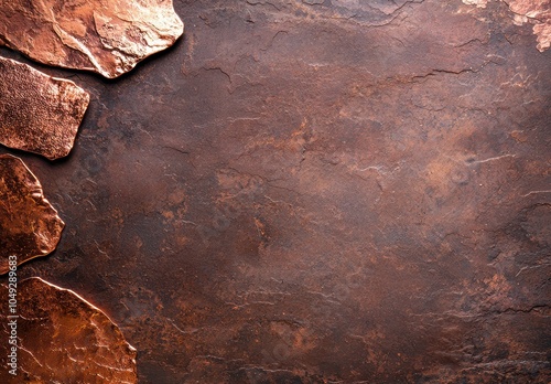 Rugged rock surface with natural textures and patterns photo